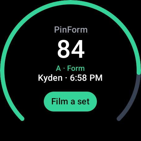 Watch tile: latest score 84